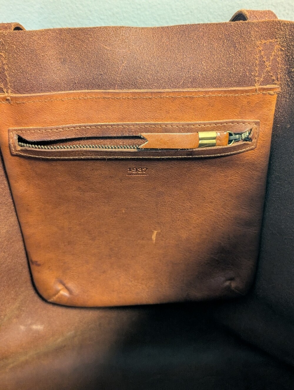 J.Crew Leather Large Carryall Tote Bag - Picture 14 of 16